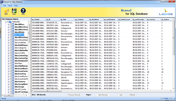 Preview Screen - Repair SQL